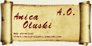 Anica Oluški vizit kartica